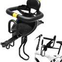 Kids Bike Seat, Retractable Front Mounted Child Safe Seat with Foot Pedal, Adjustable Toddler Bike for Adult Bike for 8 Months - 6 Years Old Children, 220lbs Capacity