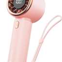 SWEETFULL Mini Fan Portable - Cute Handheld Turbo Fan with Rechargeable Battery, 5 Speeds, Small Hand Personal Travel Essentials for Women, Girls, Kids, Lash, Makeup - Pink