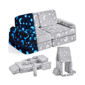 IFNOW Modular Kids Play Couch,Toddler Couch Kids Sofa,Child Sectional Sofa,Bedroom and Playroom Furniture for Toddlers,Convertible Foam and Floor Cushion for Boys and Girls,Glow in The Dark,Star