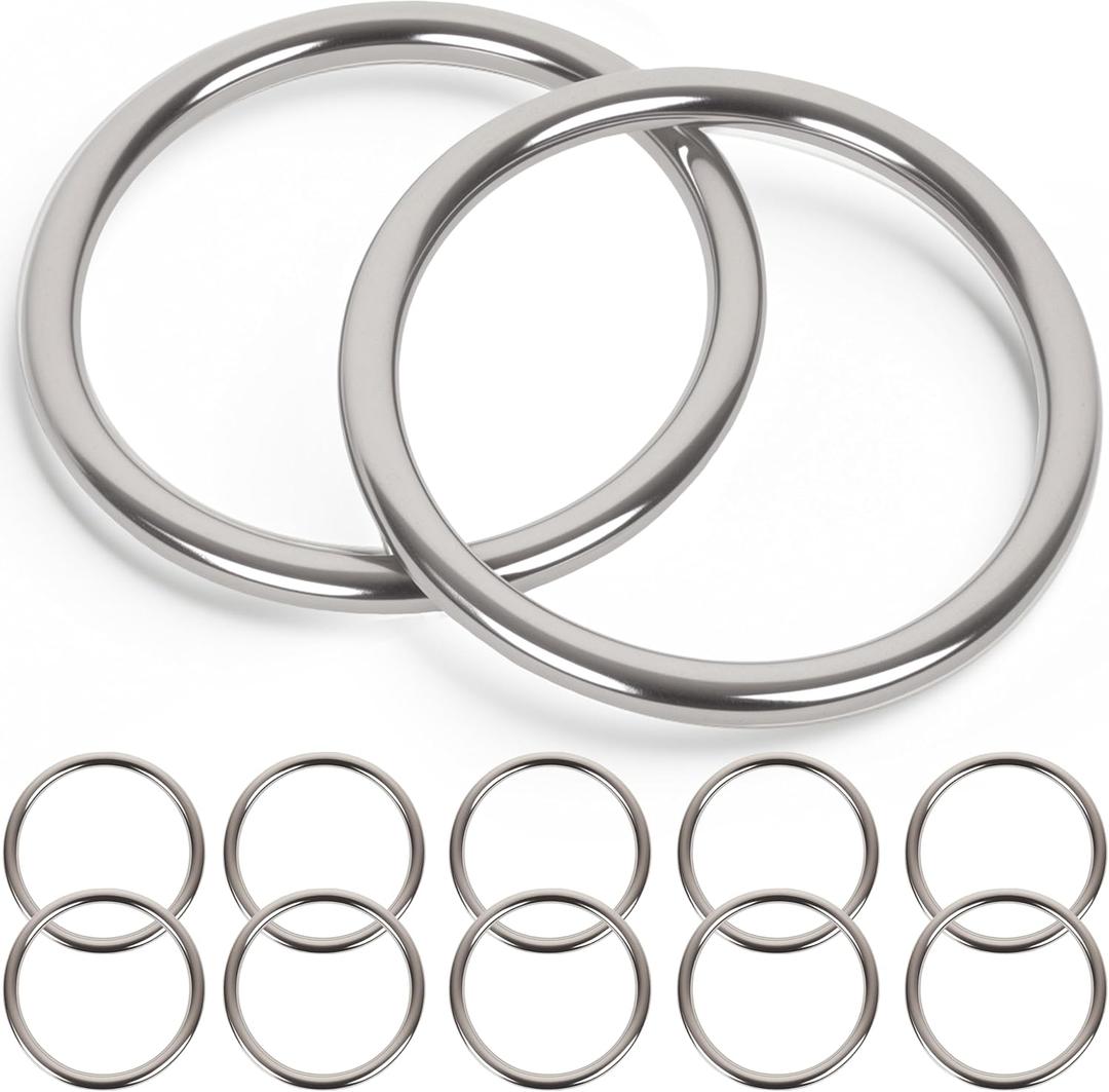 1.57 inch Metal O Rings,Stainless Steel Round Ring Buckles 5/32" Wire Diameter,Metal Rings for Crafts,Solid Welded Loop(8, ID5/32*D1.57(40mm))