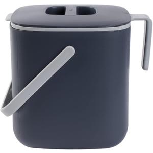 Blue Ginkgo Kitchen Compost Bin [2.6L / 0.69 GAL]  Filter-Free, Odor-Tight Countertop Food Waste Pail with Handles (Made in Korea, Gray)