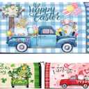 Menkxi 3 Pcs Easter Mailbox Covers 21 x 18 Inch Easter Magnetic Mailbox Covers Wraps Post Letter Box Cover for Outdoor Garden