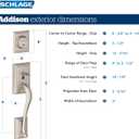 Schlage F60 ADD 622 GEO Addison Front Entry Handleset with Georgian Knob, Deadbolt Keyed 1 Side, Matte Black