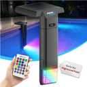 Solar Pool Lights Only for Inground Pools with Remote, 56 LEDs Brighter 3-Sided 180 Underwater Glow, 10 Colors 4 Modes, 3 Brightness Levels, IP68 Waterproof1 Pack