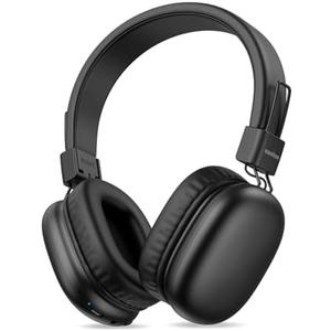awatrue Kids Bluetooth Headphones, Wireless Headphones with HD ENC Microphone, 50 Hours Playtime, Safe Volume,Type C Fast Charging,Foldable Over Ear Headphone for Children/Teens/Smart Device (Black)