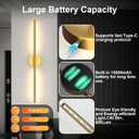 Tartek Battery Operated Wall Sconces Set of Two, Rechargeable Wall Lights with Remote Control, Dimmable 3000K-6000K LED Wall Lamp, 360Rotate, Long Wireless Sconces for Living Room, Bedroom