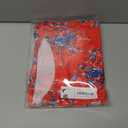 Womens Summer Short Sleeve Tops Pleated Shirts Crewneck Outfit Puff Sleeve Blouses Casual Tunic Blue Flower (2XL)