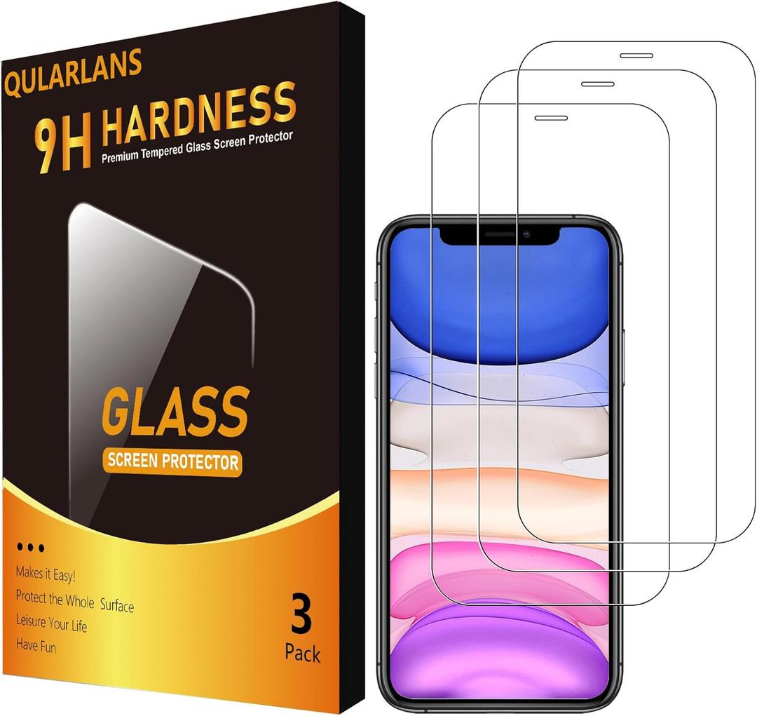 3 Pack Tempered Glass Screen Protector Compatible with iPhone 11/XR, 9H Hardness Shock Resistant Tempered Glass HD Ultra Clear
