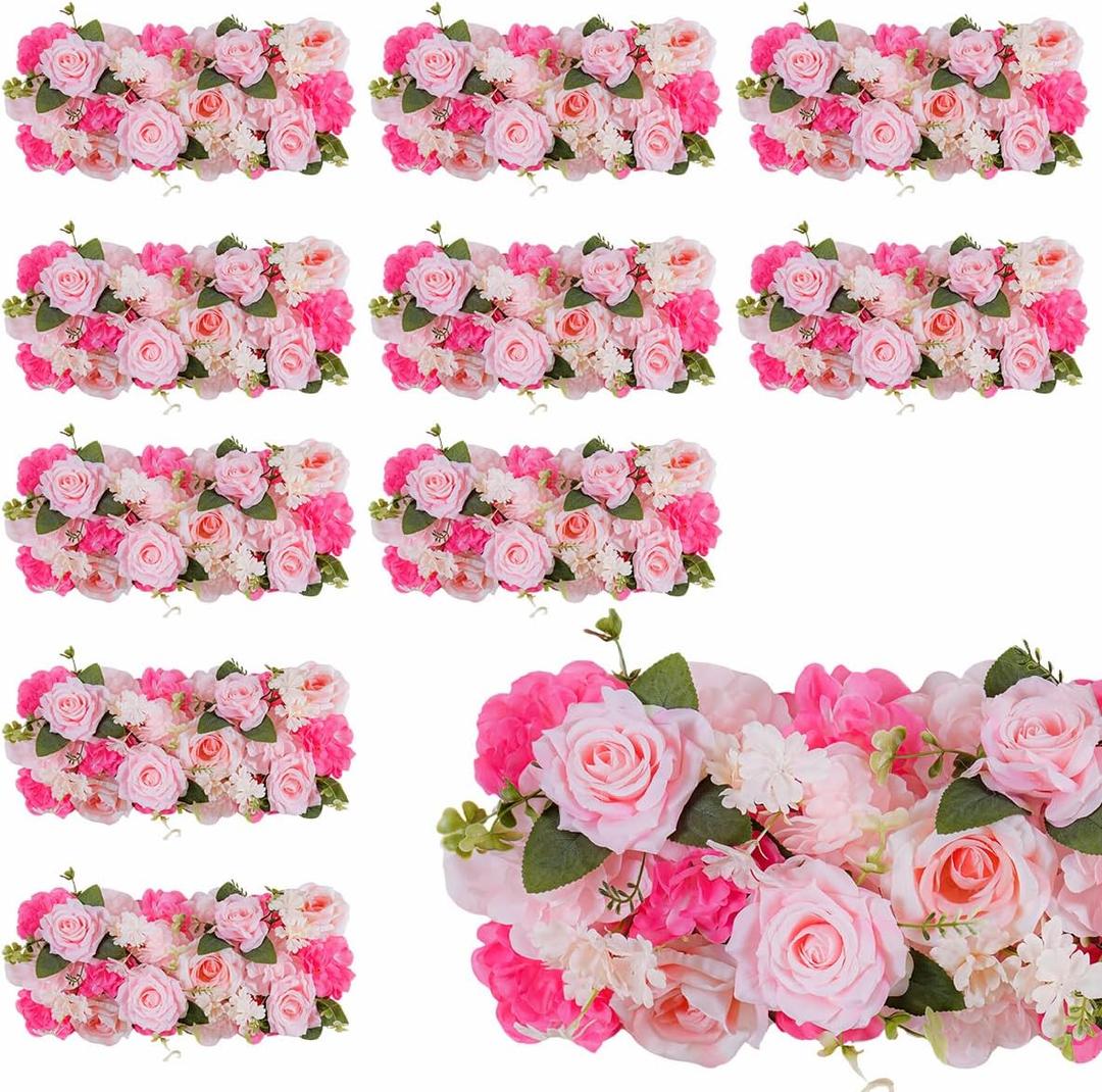 Pack of 10 Wedding Arch Decorations, 20.47 inch Artificial Flower Table Centerpieces Floral Arrangement for Wall Backdrop Party Bridal Shower Event Decor - Pink