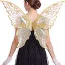 Fairy Wings for Women with Lace Gloves, Butterfly Cosplay Wings,Iridescent Costume Wings for Party Photography Adult Dress Up