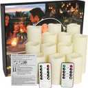 CLTNIKET12-Pack LED Flameless Candles(D 2.2''X H 4'' 5'' 6'' 7'') with Remote Control Waterproof Outdoors & Indoors, Battery Candles with Remote Timer, Decorative Remote Led Candles.