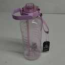 AQUAFIT 64 oz Water Bottle with Time Marker - 2in1 Straw & Chug Lid - BPA Free Big Water Bottle with Straw - Gym Water Bottle with Strap - Water Jug (64 Ounces, Purple Haze)
