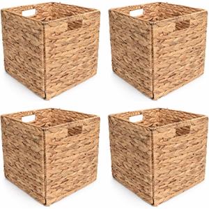 12In Foldable Wicker Baskets Cube Storage 4 Pack for Cube Shelves
