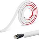 Cord Hider, Self Adhesive White Wire Covers for Cords TV on Wall PVC Material 200cm/78.74in Cable Concealer Wire Organizer Cord Trunking for Cable Tidy Management Conduit Home Office
