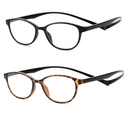 JM 2 Pack Magnetic Reading Glasses for Men Women, Hang Neck Blue Light Blocking Computer Readers Black & Tortoise +2.25