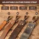 Full Grain Leather Replacement Strap for Handbags, Purses, Crossbody Bags, & Laptop Cases | Adjustable Shoulder Strap with Swivel Clasps | Camel, 1 in. Wide