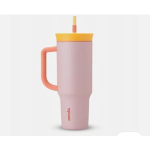Owala C06201 Travel Tumbler, Stainless Steel, Candy Store (Yellow/Pink), 40 oz. No Tube