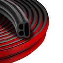 SILIENTWERK 20 Feet Self-Adhesive Rubber Weather Stripping Door Seal, Extra Thick Universal Car Door Weather Stripping Door Seal Strip for Door Frame Door Insulation Easy Installation(Black), Pack 2