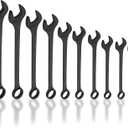 Neiko 03129A Jumbo Combination Wrench Set, 10-Piece Open-End Wrench Set, SAE Sizes 1 5/16 Inches to 2 Inches for Large Vehicles, Black Oxide Finish