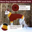 Dog Sweater XXXL, Turtleneck Sweaters with Leash Hole, Soft Knit Pullover for Large Dogs Male Female, Winter Thermal Pet Sweaters for Doberman Labrador, BurgundyRed 3XL