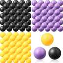 Libima 120 Pack Colored Table Tennis Balls 40 mm Plastic Balls Bulk for 4th of July Carnival Wedding Pool Games, DIY Arts, Pet Toys, School Patriotic Activities (Dark Purple, Black, Orange)