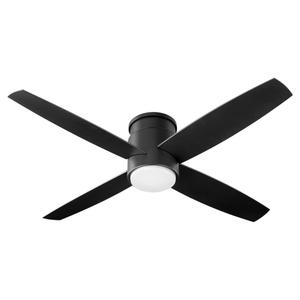 Flush Mount Ceiling Fan with Lights,52 inch Low Profile Ceiling Fan White with Memory Function,3 Color Temperature,Dimmable,Reversible DC Motor Fan for Bedroom Indoor/Outdoor Use Black