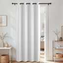 Joydeco Blackout Door Curtain for Doorway Privacy 78 Inches Long, Grommet Closet Curtain for Open Closet, Room Divider for Bedroom Living Room (White, 40Wx78L, 2 Panel)