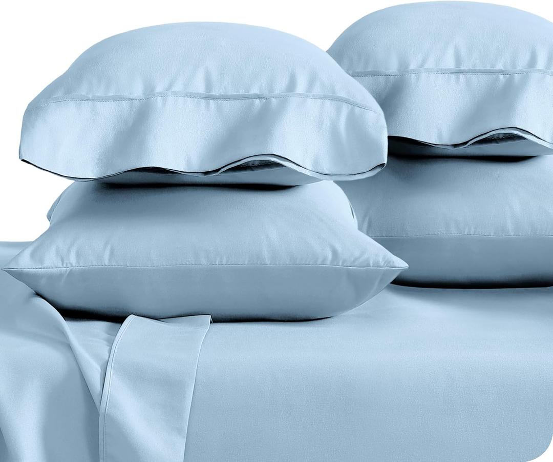 Bare Home Microfiber Bulk Pillow Cases - Standard/Queen Size Set of 4 - Cooling Pillowcases - Double Brushed - Light Blue Pillowcases 4 Pack - Easy Care (Standard - 4 Pack, Light Blue) Bare Home Microfiber Bulk Pillow Cases - Standard/Queen Size Set of 4 - Cooling Pillowcases - Double Brushed - Light Blue Pillowcases 4 Pack - Easy Care (Standard - 4 Pack, Light Blue)