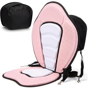 Vinsot Kayak Seat Cushion Universal Paddle Board Seat with Back Support Adjustable Non Slip Boat Chair Seats with 4 Straps and Storage Bag for Kayak Boat Sup Canoe, about 12 x 15.75 x 18 inches/30.48 x 40.01 x 45.72
