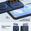 JAME for Samsung Galaxy S26 Case, Ring Holder Stand Kickstand, Slide Camera Cover with Screen Protector, Dual-Layer Shockproof Protective, Magnetic Accessory Friendly Galaxy S26 Phone Case, Blue