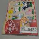 Melissa & Doug Farm Animals Sound Puzzle  8-Piece Wooden Peg Puzzle with Light-Activated Sounds, Music Learning Toy for Toddlers and Preschoolers Ages 2+