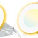 2 Pack 4 Inch 5CCT LED Recessed Light with Night Light, 2700K 3000K 3500K 4000K 5000K Selectable Ultra-Thin Lighting, 9W, 120V, 750LM, Dimmable Canless Wafer Downlight, ETL FCC (White)