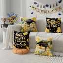 Congrats Grad Cap Balloon Flowers Book Graduation Pillow Covers Throw Pillow Cases Set of 4 Decorations for Home Sofa Cushion Cover Party Holiday Decor 18x18 Inch
