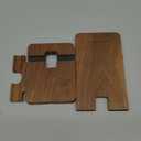 LUCKY BEAN Wood Phone Stand, Desktop Wooden Phone Holder, Portable Office Phone Stand for Desk, Wood ipad Stand Compatible with iPhone & All Cell Phones (Walnut)