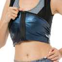 MOLLDAN Womens Polymer Sauna Vest Sweat Tank top Shirts with Zipper (Black, XL)