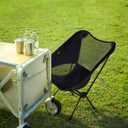 ONEFOREST Camping Chair, Foldable Portable Backpacking Chair for Beach Camp Hiking Outdoor Sport, Black