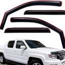 Lightronic WV194832 in-Channel Side Window Visor Deflector Rain Guard, Dark Smoke, 4-Pieces Set, Fits 2006-2014 Honda Ridgeline, Crew Cab Pickup, Truck Exterior Accessories