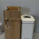 Dog Poop Trash Can Outside, 5L/1.3 Gal Pet Poop Bucket with Lid, Foot Pedal, Dog Waste Container with 40 Bags, Lid Soft Close for Pet, White