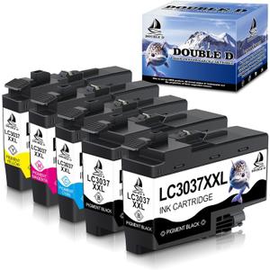 DOUBLE D LC3037 Ink Cartridges Compatible Replacement for Brother LC3037 LC3037XXL LC3039 LC3039XXL, High Yield for MFC-J6945DW MFC-J5845DW XL MFC-J5945DW MFC-J6545DW XL (2BK/C/M/Y, 5 Pack)