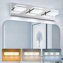 VONLUCE Bathroom Vanity Light Fixture, 3-Light Modern LED Vanity Lights, 3CCT Adjustable Bathroom Light with Memory Function Rotatable Shades, 18" Wall Lighting Fixture Over Mirror, Chrome