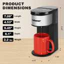 Ranbomer K Cup Coffee Maker, Single Serve coffee machine or Ground Coffee Machine 2 in 1, 6 to 14 Oz Brew Sizes, Mini One Cup Coffee Maker with Self cleaning Function.