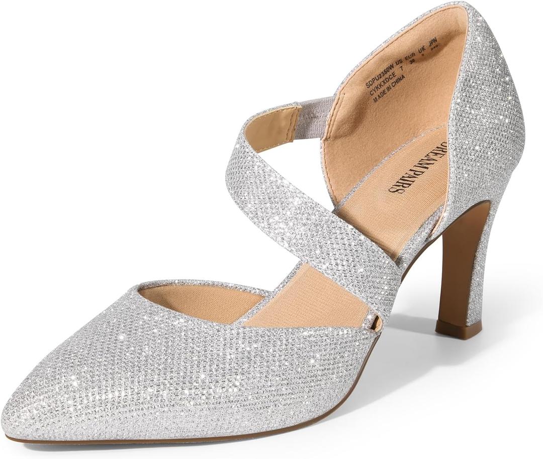 DREAM PAIRS Women's High Heels Pumps Dress Closed Pointed Toe Comfortable D'Orsay Pumps Shoes for Work Office Wedding Dancing Charmane, Size 10