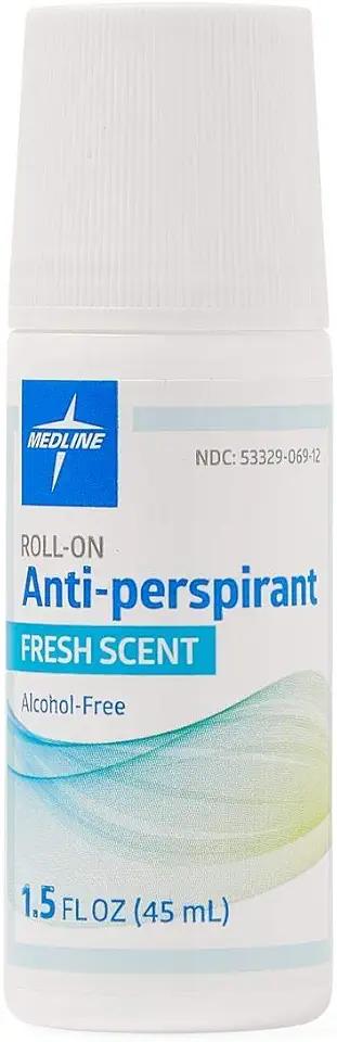 Medline MedSpa Roll-On Antiperspirant Deodorant, 1.5 oz, Long-Lasting Freshness, Count of 5