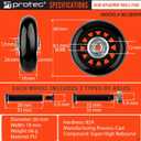 Protec Replacement Wheels Designed for Protec Bags and Cases Black Model WLSBKPR 60mm