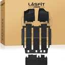 LASFIT Floor Mats & Cargo Liner for Toyota Sienna 7 Seat 2013-2020 (Not Fit Sliding Center Console) All Weather TPE Custom Fit Floor Liners & Trunk Mat for Sienna 7 Seat Full Set Mats Accessories