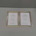 Gold 5x7'' Double Floating Frame For Photo Sizes 3.5 x5'', 4x6'',5x7''Gold Plated Metal double Photo Frames For Counter Shelf Display,Gift Choice for Wedding,Thanksgiving,Home or Office Decor.