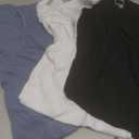 Riyiper 3 Pack Women's Maternity Tank Tops, Sleeveless Cotton Pregnancy Shirts Ribbed Knit Sides Ruched Basic Mama Clothes (Large, Black, White, Haze Blue)