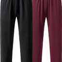 AIMPACT Mens Pajama Bottoms Cotton Soft Sleep Pants with Pockets Straight-leg Loungewear Pj Pants (XL)