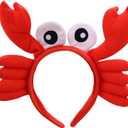 NUOBESTY Crab Headband Crab Costume Accessories Lobster Hair Hoops Plush Animal Hair Band Headwear for Halloween Dress Up Christmas Party