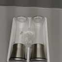 Home EC Premium Stainless Steel Sea Salt and Pepper Grinder Set of 2 - Adjustable Ceramic - Tall Glass Salt and Pepper Shakers - Kitchen Spice Mill W/Funnel & EBook